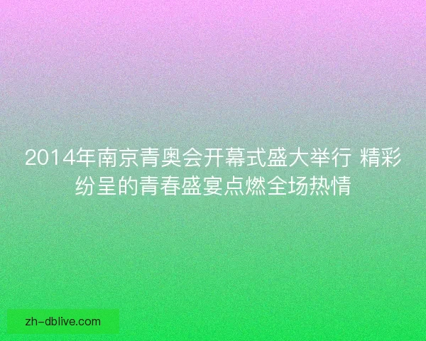 2014年南京青奥会开幕式盛大举行 精彩纷呈的青春盛宴点燃全场热情