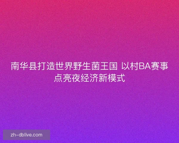 南华县打造世界野生菌王国 以村BA赛事点亮夜经济新模式 南华县打造世界野生菌王国 以村BA赛事点亮夜经济新模式